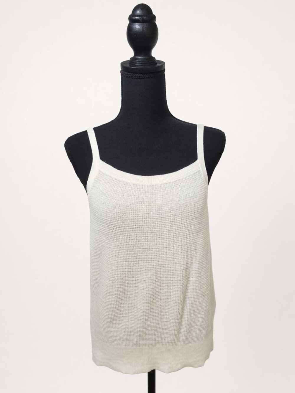 Banana Republic waffle knit tank, size M.  Cream. Spaghetti straps, rounded neck